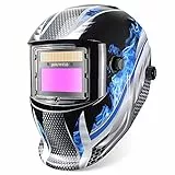JALUWELD Automatik Schweißhelm Vollautomatik Schweißhelme Automatische Abdunkelung Solar Schweißmaske Großes sichtfeld für die Anwendungen Inkl.5 austauschbare Objektive