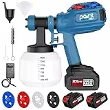 Akku Farbsprühsystem, Farbspritzgeräte mit 2X 3000mAh Akkus, Ladegerät & Düsenlagerung, Elektro Lackierpistole mit 1500ML Behälter, Zaun Farbspritzpistole für Möbel, Farbpistole für Wandfarbe, Decke