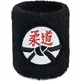 Kampfsport Schweissband Karate - Exclusive Ninja Stickerei Schweißband Martial Arts Bestickt & Absorbierendes Frottee | Fitness Wristband Geschenk Schweiß-Armband