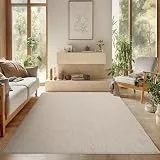 SIMPEX Teppich 160x230 cm Beige Einfarbig Bouclé Schlingenflor Skandi Stil Modern Superweich Robust Pflegeleicht für Wohnzimmer Sofabereich Esszimmer Schlafzimmer Küche