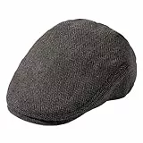 TOP-EX Schiebermütze Herren Wollmischung Flatcap für Große köpfe Newsboy Schirmmütze Baskenmütze Vintage Barrett Ivy Tweed Beret Peaked Cap Gatsby Caps für Golf Driver Fischgrät_Grau XXL