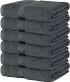 Utopia Towels - 6er-Pack mittelgroße Badetücher aus 100% Baumwolle mit Aufhängeschlaufen, 60x120 cm Duschtuch, weiche und saugfähige Handtücher (Grau)