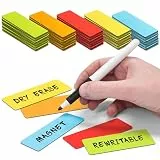2DOBOARD Magnetstreifen beschreibbar - 7,5 cm x 2,5 cm Bunt - 75 Stück - Magnetschilder zum beschriften – Für Kühlschrank, Whiteboard & Tafel - Magnetetiketten