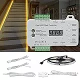 RGB LED-Treppenstufenbeleuchtung PIR Bewegungsmelder Treppenlicht-Controller & 5M LED-Streifen (1 Stück Controller + 5M LED-Streifen)