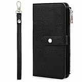 Lychii Reisepass Schutzhülle, Reisepass Brieftasche aus Kunstleder mit RFID Blockier, Travel Wallet Organizer für Impfpass, Kreditkarten, Ausweis und Reisedokumente, Schwarz