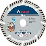 Bosch 1x PRO Multi Material Diamanttrennscheiben für 22,23‑mm-Bohrung und große Winkelschleifer (für Beton, Stahlbeton, Ø 150 mm, Professional Zubehör Großer Winkelschleifer)