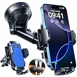 YRU Handyhalterung Auto Upgrade【Stärkst Saugnapf & Lüftungsclip】 Handy Halterung Auto 360° Drehbare Handyhalter Auto auf Armaturenbrett Scheibe für iPhone 16 15 14 13 Pro Max usw