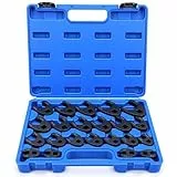 Yosoo Health Gear 22tlg Hahnenfußschlüssel Hahnenfuß Schlüssel Steckschlüssel Drehmoment Gabelschlüssel Satz Metrisch Maulschlüssel Set 1/2' 3/8' Außenvierkantantrieb | 8-32mm