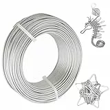 1mm x 55m,Draht zum Basteln Schmuckdraht Aluminiumdraht,Dekoteile, DIY-Skulpturen, Kranzherstellung & Bonsai-Bäume Braht zum basteln Basteldraht. (Silber)