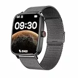 TOOBUR Smartwatch Damen, Schrittzähler Fitness Sport Uhr, 100+ Sportmodi, Elegant Frauen Metall Smartwatch Android/iOS Kompatibel, Telefonfunktion mit Anrufe, IP68 Wasserdicht, Schwarz