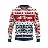 JAP Christmas LetTITSnow - Lustiger Hässlicher Weihnachtspullover Für Damen und Herren Ugly Christmas Sweater - M