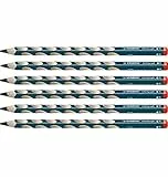 STABILO - Ergonomischer Dreikant-Bleistift für Rechtshänder - EASYgraph in petrol - 6er Pack - Härtegrad HB