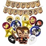 14 Stück Luftballon Geburtstagsdeko,Ballons Geburtstag Set Folienballon Deko Geburtstag Happy Birthday Banner Latex Balloons Party Deko für Jungen Mädchen