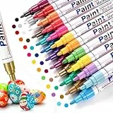 Permanent Marker Wasserfeste Stifte: 24 Farben Permanentmarker, Glasstifte und Lackstifte zum Zeichnen auf Stein, Metall, Kunststoff, Tassen, Holz, Keramik, und Reifen, Farbechte Marker auf Ölbasis