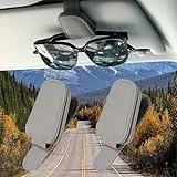 TIESOME Sonnenbrillenhalter für Auto, 2 Stück Brillenhalter für Auto Sonnenblende Magnetischer Leder Brillenhalter Clip Sonnenblende Organizer Auto Brillenhalterung Car Accessories(Dunkelgrau)