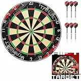 Target Darts Rift Dartboard Set | Steeltip-Dartboard | Klammerloser Draht | 2 Sets 17g Darts | Komplettes Starter Set | Inklusive 1 Monat DartCounter App