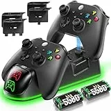 OIVO Xbox Controller Ladestation mit 2X 5580mWh Wiederaufladbaren Akku für Xbox One/Series X/S, Xbox Akku für Controller mit Ladestation
