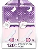 1 x Camelia Maxi Binden NACHT-Set 120 Stück (10 x 12) inkontinenzeinlagen für Damen
