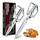 Dream Reach 2PCS Küchenschere Geflügelschere - Zwei Weiße Scheren mit Ergonomischem Griff