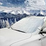 JMGRTYT Auto Windschutzscheiben Abdeckung,Ultra-Dick Schutzabdeckung Schnee EIS Frost Staub Wasserbeständig UV, für SUV LKW Auto Groß Oder Klein(147 x 100cm)