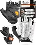 Valkental - Fahrradhandschuhe mit Gel Polsterung | Griffig & Atmungsaktiv | Fahrrad Handschuhe Herren & Damen | Fingerlose Radhandschuhe - MTB/Rennrad/Trekking | Handschuhe Fahrrad Kurz & Leicht
