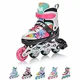 meteor® Inlineskates 4in1 Kinder Inliner Rollschuhe Roller Blades Quad Skates Carbon Kinder Inlineskates Verstellbar Schuh Big Wheels