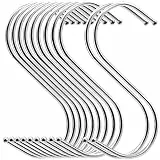 MgcTolBox 20 Stück S-Haken aus Metall, Haken Silber, Schwermetall-S-Haken, geeignet für Küche, Bad, Schlafzimmer und Büro(L, silber)