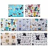 Milisten Nähstoffe Baumwollstoff Hunde Katze Bedruckte Stoff Patchwork Stoffbündel Stoffpaket für DIY Basteln Kunsthandwerk Nähen Scrapbooking Verpackung 8 Stück 50x40cm