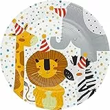 8 Teller * WILD ANIMALS * für Kindergeburtstag und Zoo-Party | Wilde Tiere Safari Kinder Geburtstag Party Partyteller Pappteller