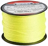Connex Maurerschnur gelb - 100 m Länge - Ø 1,2 mm - Polyester geflochten - Knotenfest - Reißfest & Belastbar - Auf Spule / Richtschnur / Bauschnur / Lotschnur / Pflasterschnur / COX781562