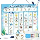 FORMIZON Wochenplaner Kinder Magnetisch, Magnettafel mit 248 Magnete, Stift Abwischbar, Tasche, Routine Planer, Kalender Kinder Montessori to Do Liste Lernhilfe zur Selbstständigkeit & Wochenplanung