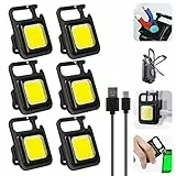 Nizirioo Mini Led Lampe - Arbeitslampe 6 Stück, Wasserdicht Inspektionsleuchten 800 Lumen Magnetisches Mechanikerlicht Tragbare mit USB Aufladen COB Taschenlampen für Camping Reparatur Notbeleuchtung