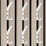 Kssvzz 6 Stück Haken für Akustikpaneele, Doppelter Garderobenhaken für Schlafzimmer, Wohnzimmer, Badezimmer, Kleiderhaken Wandpaneele für Jacken, Mäntel und Hut - Schwarz, Aluminium, 13mm (weiß)