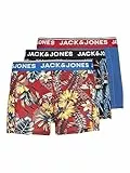 JACK & JONES Herren Boxershort JACAZORES Trunks 3er Pack S M L XL XXL, Größe:L, Farbe:Black Pompain red - Blue lolite 12228458