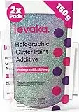 Levaka 150 Gramm Holographischer Glitzer Für Deine Glitzer Tapete – 2 Polierpads Inklusive – Wandfarbe Kompatible Mit Jeder Malerfarbe – Wand Glitzer Für Außen- Innenwände Und Holz