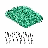 Relaxdays Anhängernetz, 2 x 3 m, mit 8 Haken, Eckmarkierungen, Gummiseil, Anhänger Ladungssicherung, Abdecknetz, grün