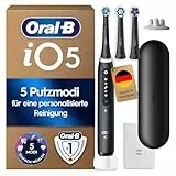 Oral-B iO Series 5 Plus Edition Elektrische Zahnbürste — Electric Toothbrush, Inkl. 3 Aufsteckbürsten und Reise-Etui — 5 Putzmodi für Zahnpflege, Zahnbürste Elektrisch, Designed by Braun, Schwarz