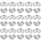 SANNIX 30 Stück 925 Sterling Silber Ohrstecker Verschluss, Ohrring Verschluss, Ohrring Stecker, Ohrring Stecker Verschluss für Schmuckherstellung Ohrsteckerverschluss