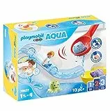 PLAYMOBIL 1.2.3 Aqua 70637 Fangspaß mit Meerestierchen, Badewannenspielzeug für Kleinkinder, Mit schwimmfähigen Fischen, Erstes Spielzeug für Kinder ab 1,5 bis 4 Jahre