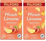 MILFORD Pfirsich Limone | Früchtetee mit Pfirsich-Zitronen-Aroma | 20 Teebeutel (Packung mit 2)
