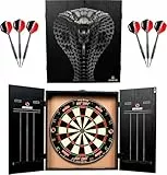 Ruthless Home Darts Center | Komplettes Home Dart Board Center inkl. Schrank, Dartscheibe und 2 Sets Darts (Cobra)