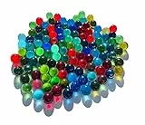 FAIRY TAIL & GLITZER FEE 100 Stück Bunte Glasmurmeln blau klar dunkelblau Murmeln 16mm Glas-Steine Murmel Vasen-Füllungen Blaue Murmeln Glitzersteine Dekoschalen Murmelspiel Glas