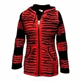 SHOPOHOLIC FASHION Kapuzenpullover mit Geschlitztem Rasiermesserschnitt für Damen (Rot/3XL)