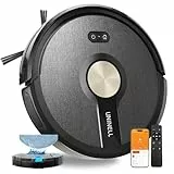 uninell Saugroboter mit Wischfunktion 5000Pa, Staubsauger Roboter 3 in 1 mit 180Min Laufzeit, Staubsaugroboter mit Auto-Teppich-Boost Roboterstaubsauger für Tierhaare Teppich Böden, APP Steuerung