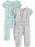 Simple Joys by Carter's Jumpsuits, für Babys, Mädchen, 2er-Pack ,Blue Hearts/Gray ,18 Months