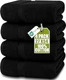 Utopia Towels - 4er-Pack Badetücher Set Premium 100% ringgesponnene Baumwolle 69 x 137 cm Handtücher, sehr saugfähig, weiches Gefühl Duschtücher (Schwarz)