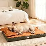 CJYMMFAN Hundebett mit waschbarem Bezug (Orange, M: 76L × 51B × 18H cm)