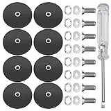 Nizirioo Neodym Magnete Gummiert Extra Stark 8 Stück Groß Magnete Stark Ø 43mm mit M6 Außengewinde und Schraubendreher 10 kg Haftkraft, Magneten Schraubbar für Schrauben Öse oder Haken