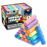 JOYIN 24 Stück Waschbare Straßenkreide Set Ungiftige Jumbo Kreide für Schulen, Kunstspiel im Freien, Malen auf Tafel, Tafelkreide und Spielplatz