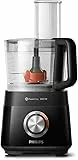 Philips Viva Collection Kompakte Küchenmaschine - Kompakt, 800W Motor, 29 Funktionen, PowerChop, 2-in-1 Scheibe, Zitruspresse, Einfacher Zusammenbau, 1,5L Schüssel (HR751010)
